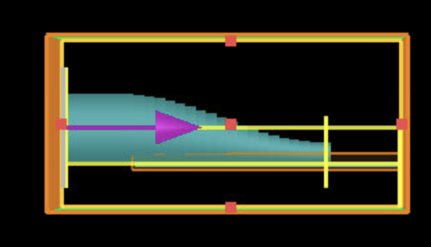 Lumerical FDTD simulation geometry for the taper region