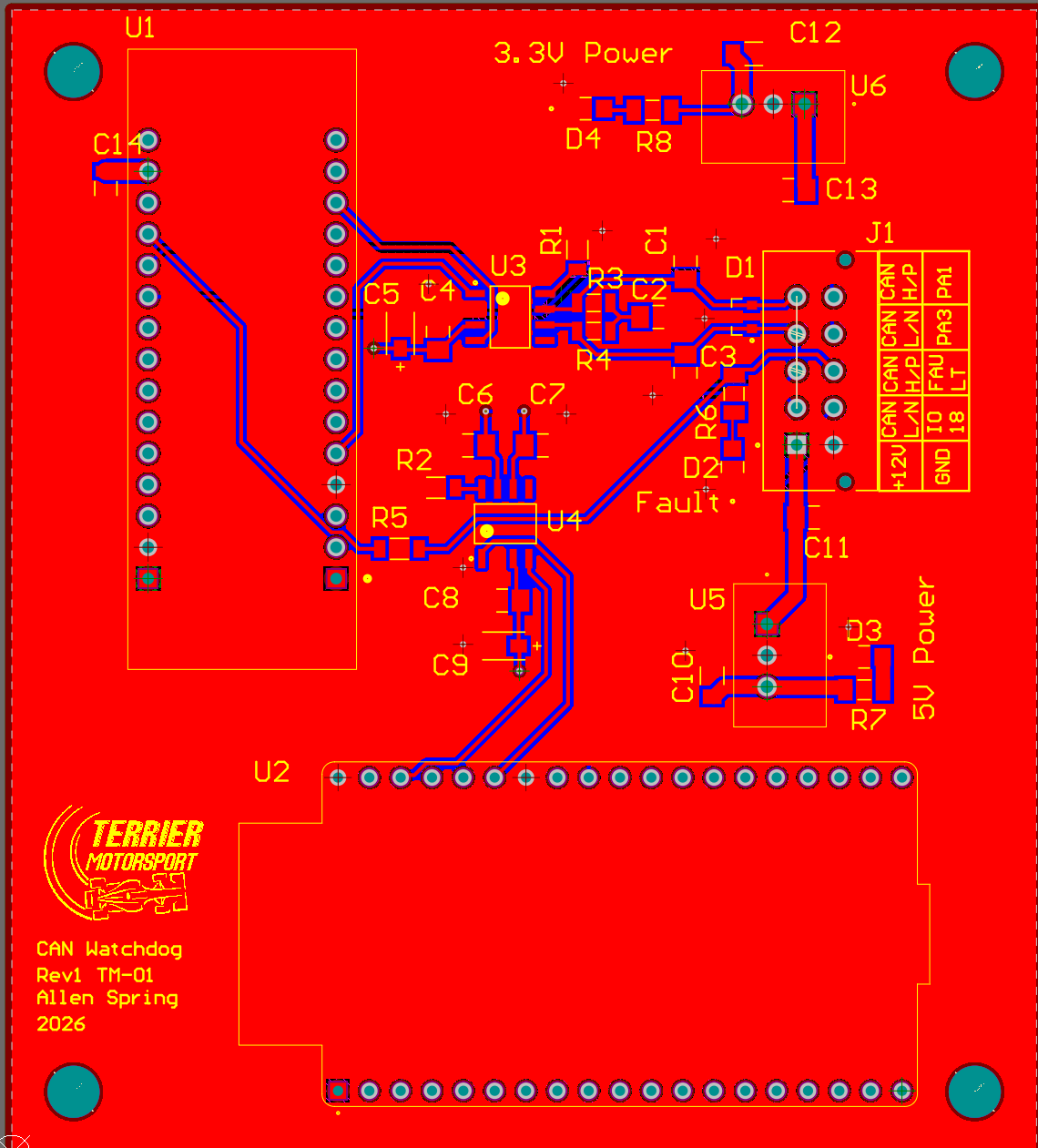 CAN watchdog PCB layout